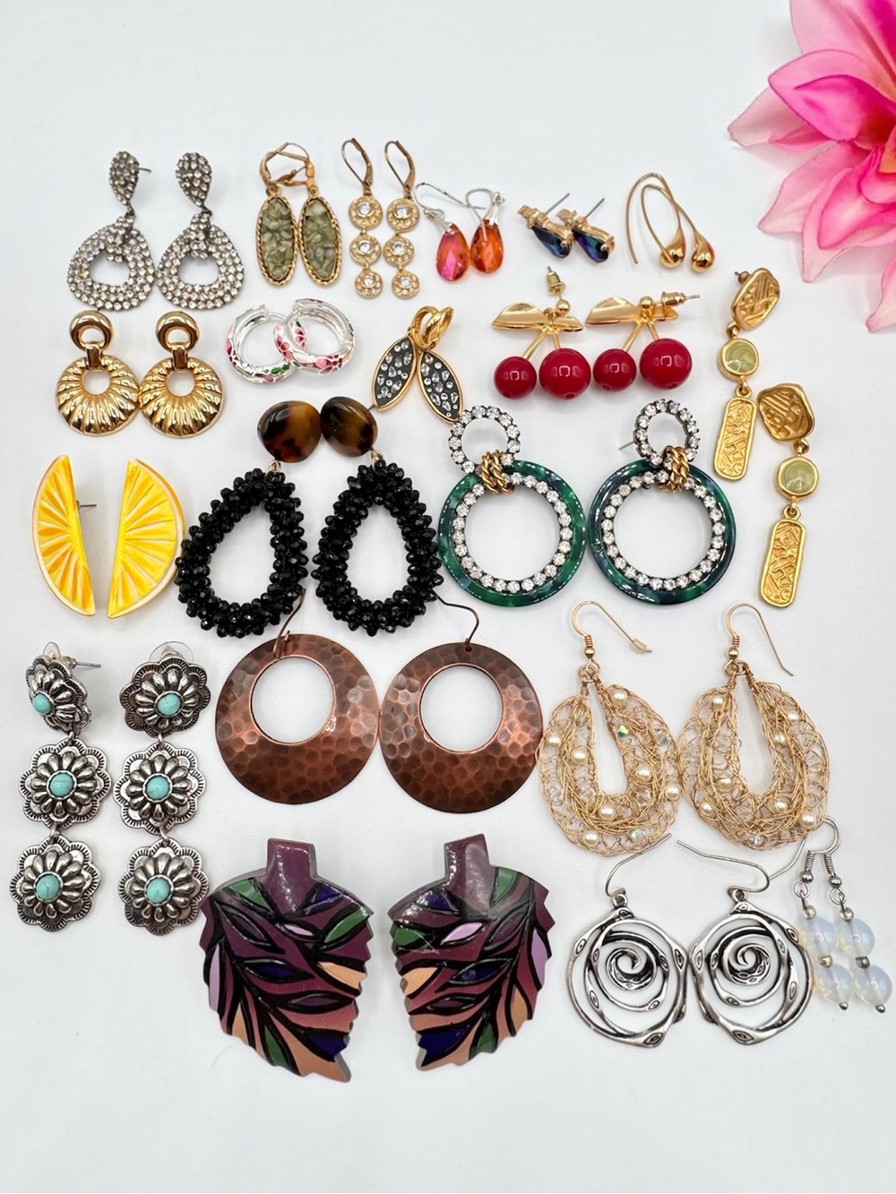 Pierced Earring Lot Costume Jewelry Mixed Styles Vintage To Now Reseller 20 Pair